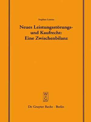 cover image of Neues Leistungsstörungs- und Kaufrecht